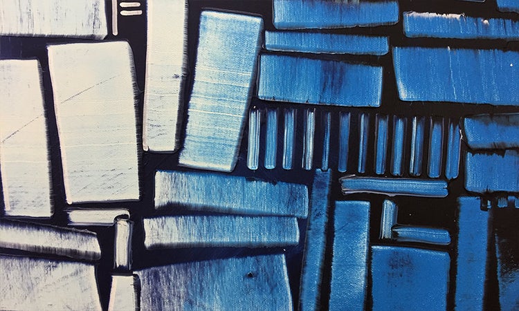Das Wohnzimmerbild -Ice Cubes- 210x70x2 cm handgemaltes Unikat