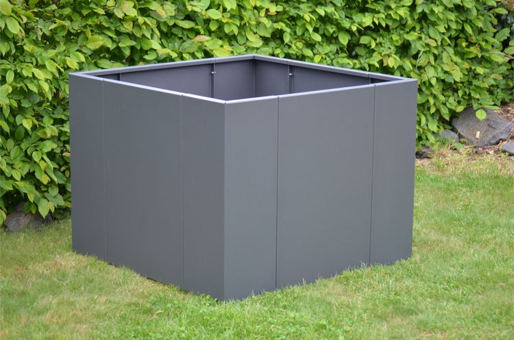 Hochbeet klassisch ELEO Monterosso 90 x 90 x 68 cm Metall anthrazit - pulverbeschichtet schwarz