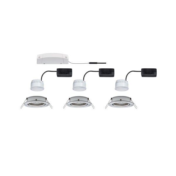 Smart Home Zigbee Set Smart Home Zigbee 3.0 Einbauleuchte Nova Coin + Zigbee Cephei schwenkbar rund 84mm 50° Coin 3x6W 3x470lm 230V 2700K Eisen gebürstet
