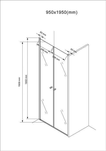 BuyLando Maja 95x195 cm Duschtür Nischdusche Klarglas