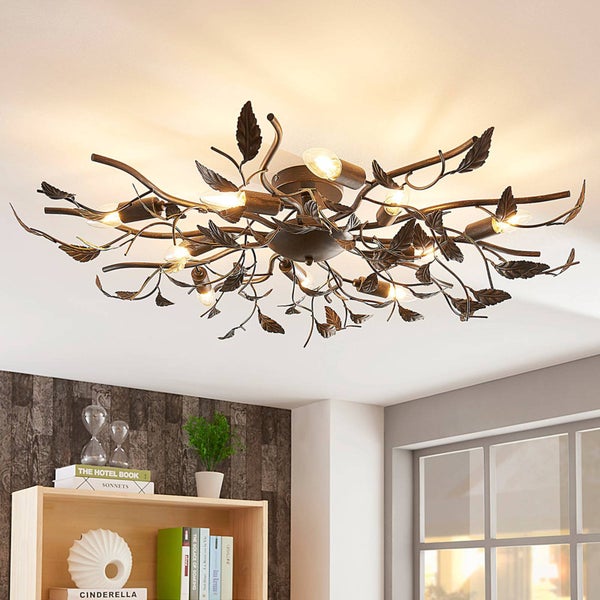 Lindby Deckenlampe Yos (Florentiner) in Schwarz aus Metall (10 flammig, E14) - Deckenleuchte Lampe Schlafzimmerleuchte