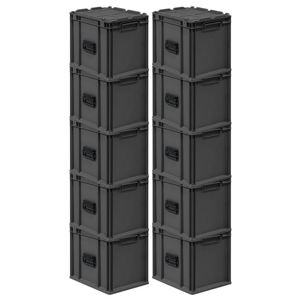 Zwei Stapelboxen aus Kunststoff