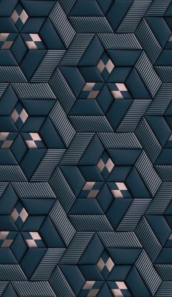 Geometrische Wandpaneele mit Streifen und Rautenmuster