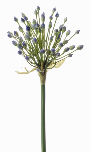 Künstlicher Blütenzweig mit orangefarbenen Blüten und einem dünnen braunen Stiel.