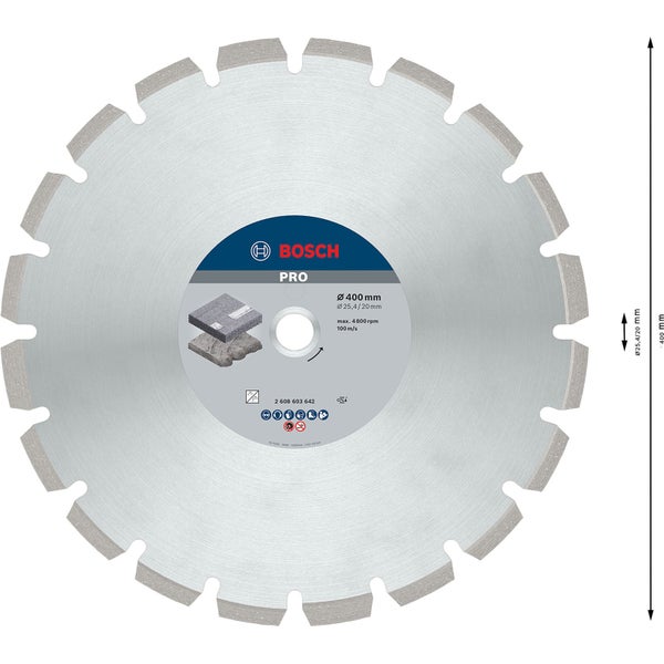 Bosch Pro Diamanttrennscheibe mit 400 Millimeter Durchmesser