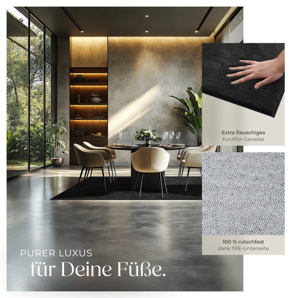 Kurzflorteppich tectake rutschfeste Unterseite verschiedene Größen und Farben 140 x 200 cm