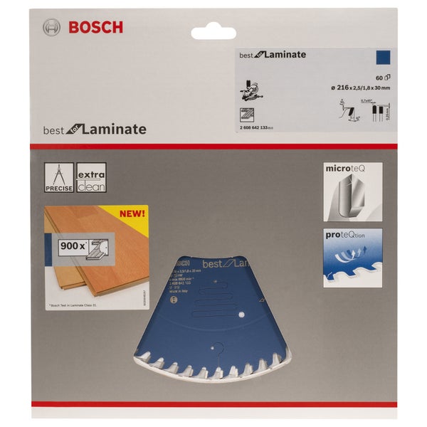 Bosch Kreissägeblatt Best for Laminate, 216 x 30 x 2,5 mm, 60 - 2608642133