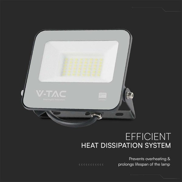 V-TAC VT-44033 - LED-Scheinwerfer - Schwarz - 135lm/w - Samsung - IP65 - 30 Watt - 3450 Lumen -