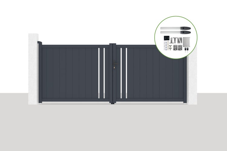 Elektrisches Flügeltor 3,5x1,4m GIONA + Motorisierung HICKER B200
