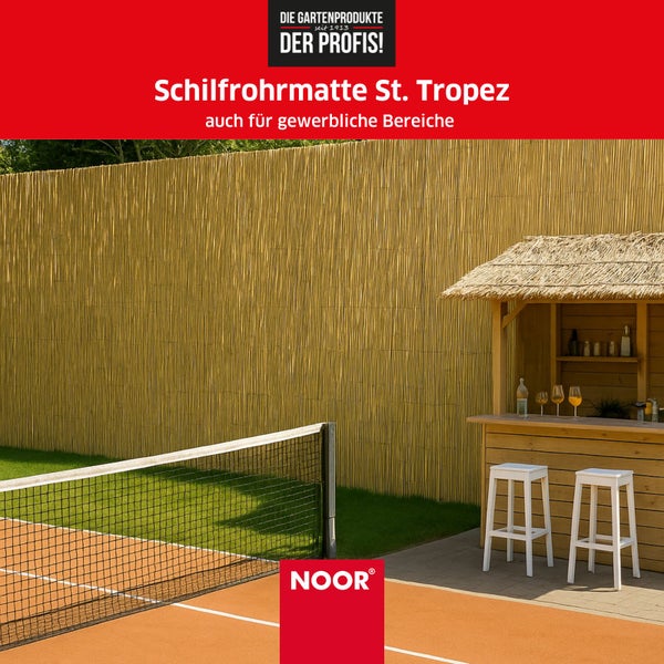 Schilfrohrmatte ST. TROPEZ - Naturprodukt - In- und Outdoor Sichtschutz - 100x600 cm - Blickschutz und Dekorationselement in Einem