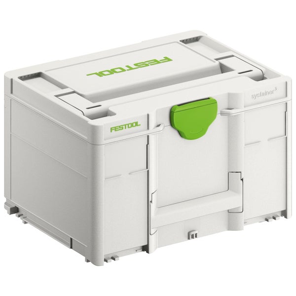 Festool Systainer 3 Werkzeugkoffer für die Aufbewahrung und den Transport von Werkzeugen mit Festool Logo.