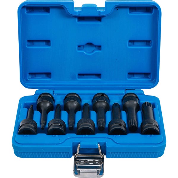BGS Kraft-Bit-Einsatz-Satz Antrieb Innenvierkant 12,5 mm (1/2) Innenvielzahn (für XZN) M4 - M16 9tlg. - 5482