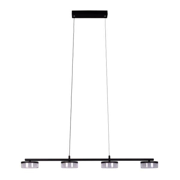 LED Pendelleuchte CIMO aus Metall und Kunststoff in Schwarz, mit integrierter LED, Länge 96 cm