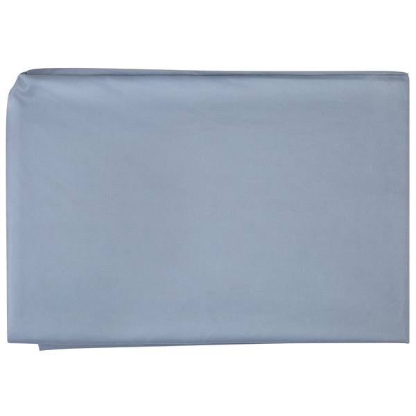 Gefalteter blaugrauer Markisenstoff aus Polyester.