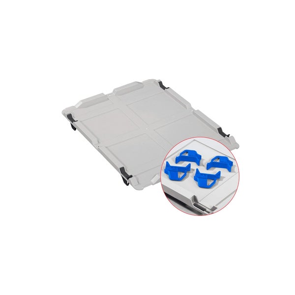 PROREGAL Spar Set 10x Eurobox Nextgen Color Mit Auflagedeckel & Schiebeschnappverschlüsse HxBxT 32 x 40 x 60 cm Griffe Blau Offen Verstärkter Boden