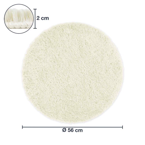 Runder Badteppich, Durchmesser 56 cm, Florhöhe 2 cm