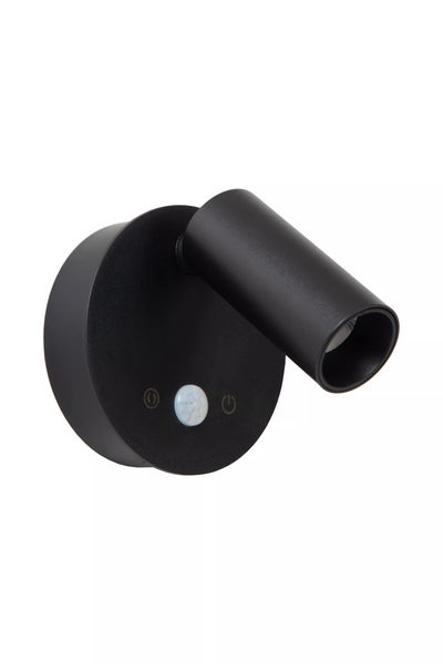 Schwarze Wandleuchte mit Bewegungsmelder