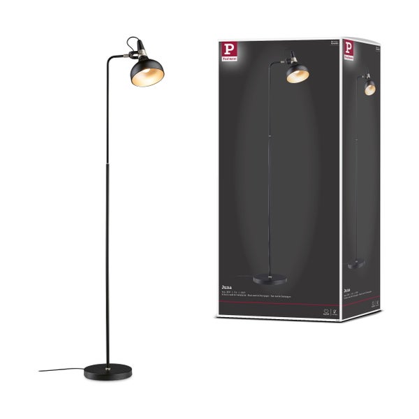 Neordic Stehleuchte Juna E14 max. 20W Champagner, Schwarz matt Metall