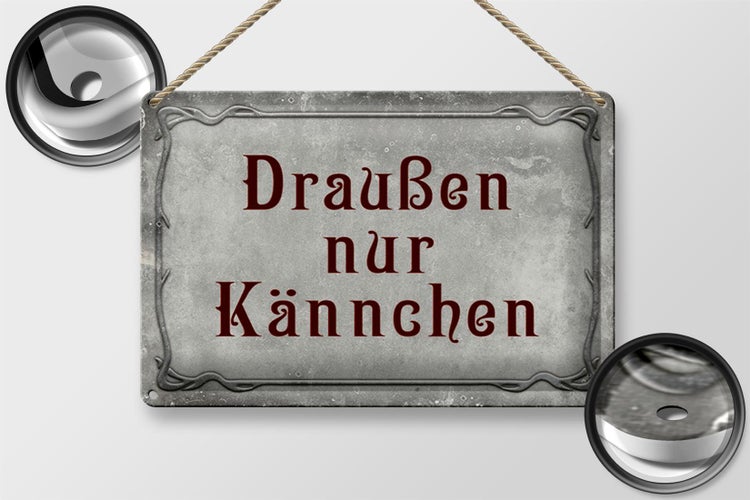 Blechschild Spruch 30x20cm Kaffee Draußen nur Kännchen
