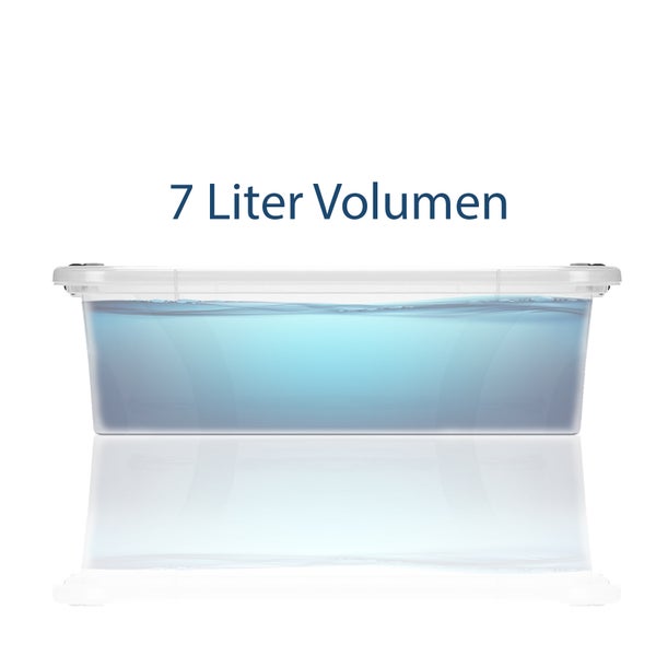 BigDean Aufbewahrungsbox mit Deckel transparent - 7L + Clipverschluss - Stapelbox Ordnungsbox Clipbox Lagerbox Box mit Deckel Storage Boxes - Klarsichtbox mit Deckel – stapelbar durchsichtig
