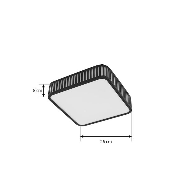 Lindby LED Deckenleuchten Lurinda (spritzwassergeschützt (Modern) in Schwarz aus Aluminium (1 flammig, ) - Außenleuchte für Garten Terasse Balkon & Haus Deckenleuchte