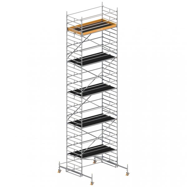 Gerüst mit mehreren Plattformen und Rollen