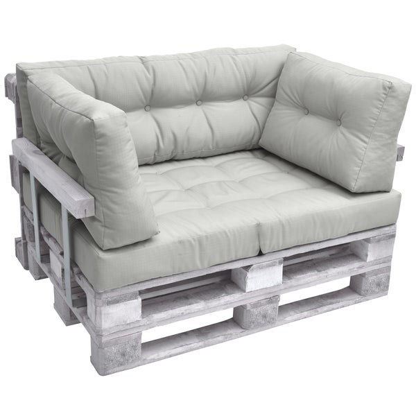 Beautissu ECO Elements Palettenkissen Rücken 60x40x20cm Hellgrau (2tlg)