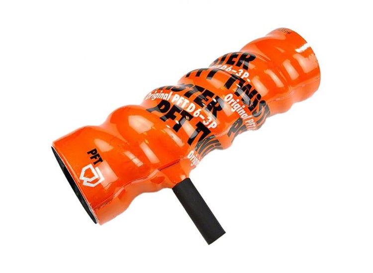 Original PFT Twister D 6-3 P Stator für Mischpumpen, orange, gerippte Form mit integriertem Verdrehschutz.