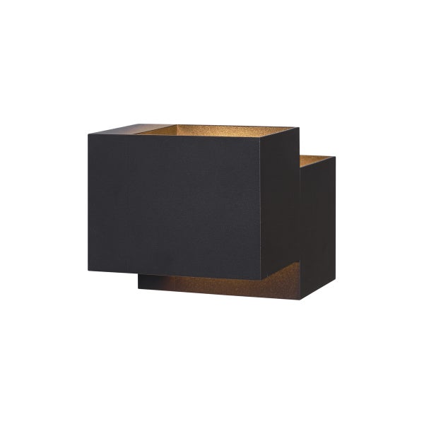 Schwarze Wandleuchte mit quadratischer Form