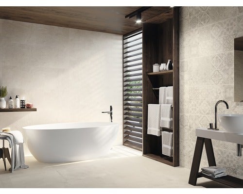 Steingut Wandfliese Loft Bone 40x120cm, rektifiziert