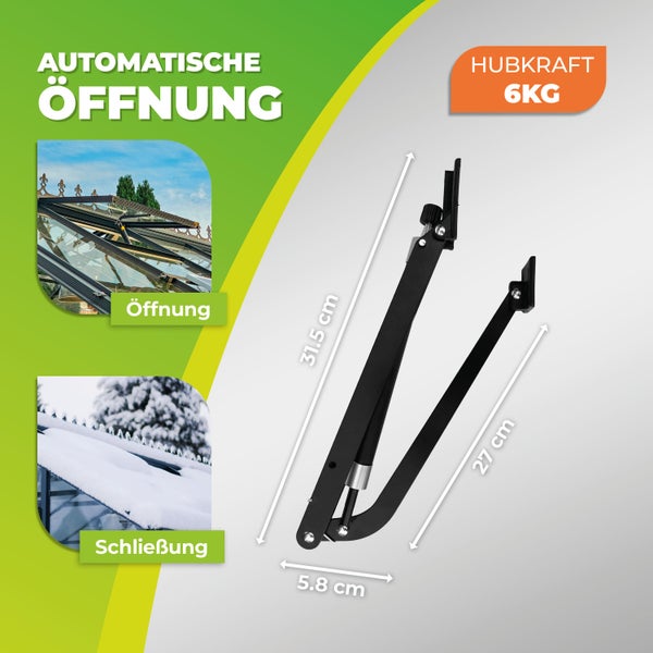 Automatischer schwarzer Gewächshausfensterheber aus Aluminium