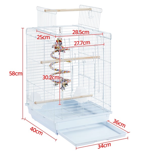 Yaheetech Vogelkäfig mit Dach , Weiß