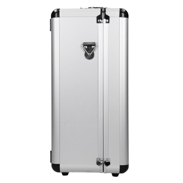ECD Germany Aluminium-Werkzeugkoffer leer 45,5x15,5x33 cm, mit Metallverschlüssen abschließbar, verstellbare Facheinteilung, Alukoffer Mehrzweck-Koffer Allzweckkoffer Werkzeugkiste Alukiste Organizer