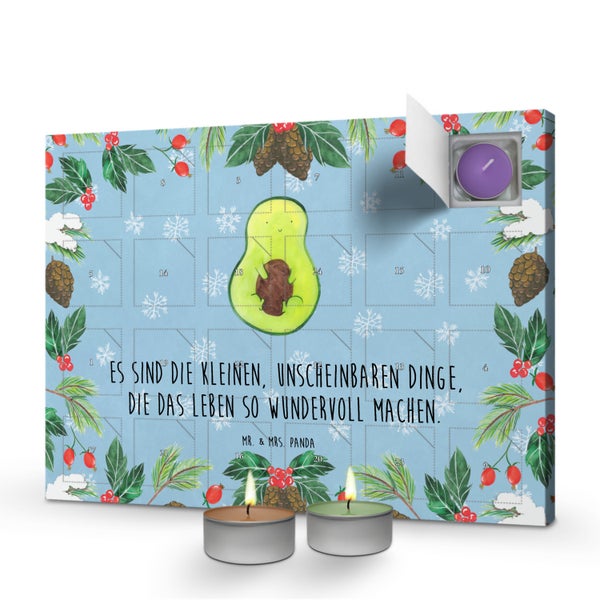 Mr. & Mrs. Panda Duftkerzen Adventskalender Avocado Kern - Blau Pastell