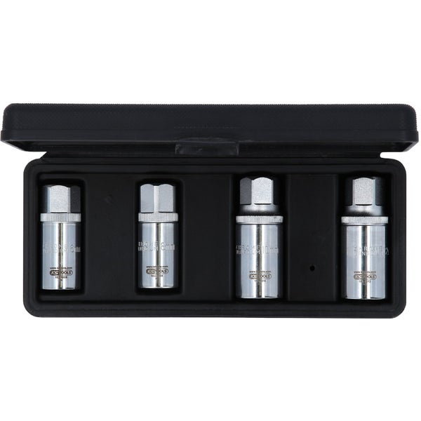 Steckschlüssel-Satz mit vier Teilen im schwarzen Koffer