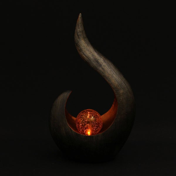 FRANK FLECHTWAREN | Solardeko Flamme, KUNSTSTOFF, 25 x 13 x 44 cm, für den Außenbereich geeignet
