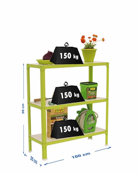 PROREGAL Wohnregal Living Koala Wood mit 3 Fachböden HxBxT 90 x 100 x 30 cm Fachlast 150 kg Grün/Weiß