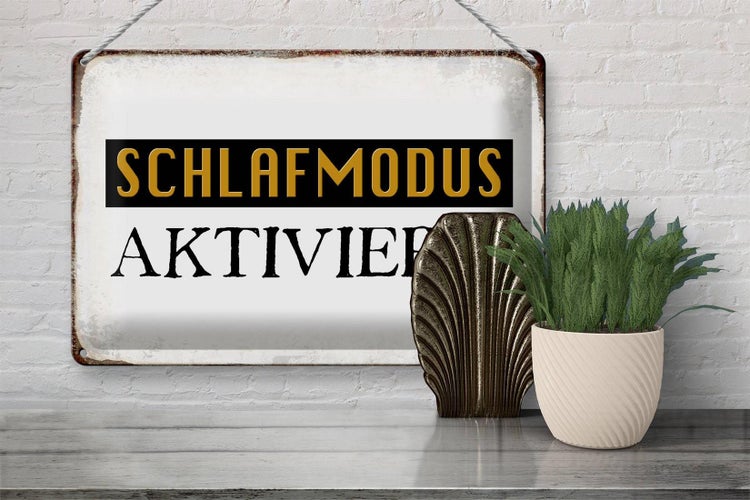 Blechschild Spruch 30x20cm Schlafmodus aktiviert Schild