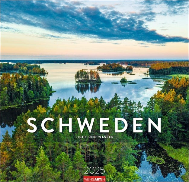 Schweden 2025 Reise-Kalender mit 12 atemberaubenden Fotografien schwedischer Landschaften. Romantischer Wandkalender 2025 zum Aufhängen. 48 x 46 cm.