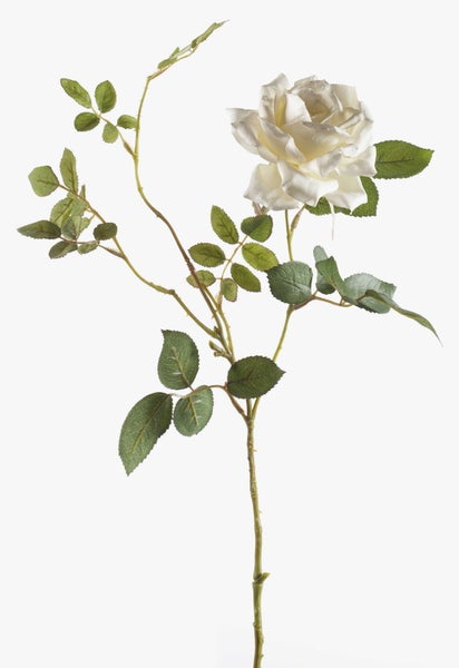 Künstlicher Flieder mit violetten Blüten, weißem Zentrum und grünem Blatt für Dekoration.