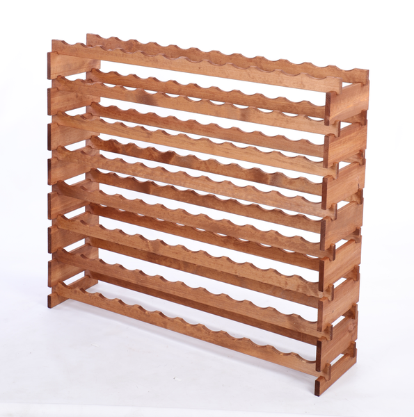 Weinregal VINOTECA FLEX PRO HxBxT 107x123x28cm 96 Flaschen auf 8 Ebenen Massives Kiefernholz Braun geölt