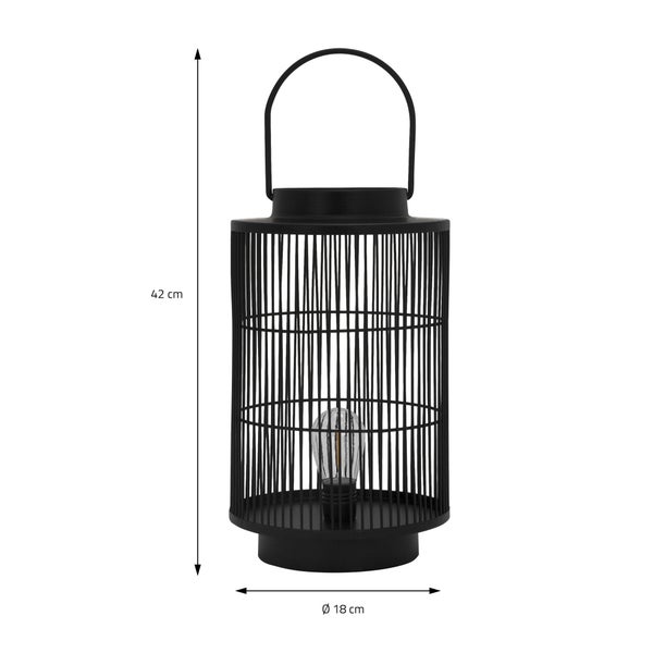 ECD Germany LED Laterne Ø18xH42 cm, Schwarz, Metall, Gitter Design, Gartenlaterne mit Henkel, batteriebetrieben, Outdoor Leuchte, Wohnzimmer & Garten Deko-Windlicht, Hänge Steh Lampe für Innen & Außen