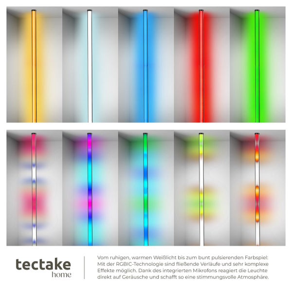 Tectake Home LED-Strahler mit verschiedenen Farboptionen in einem Raum.