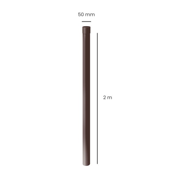 Fallrohr, braun, Durchmesser 50 Millimeter, Länge 2 Meter