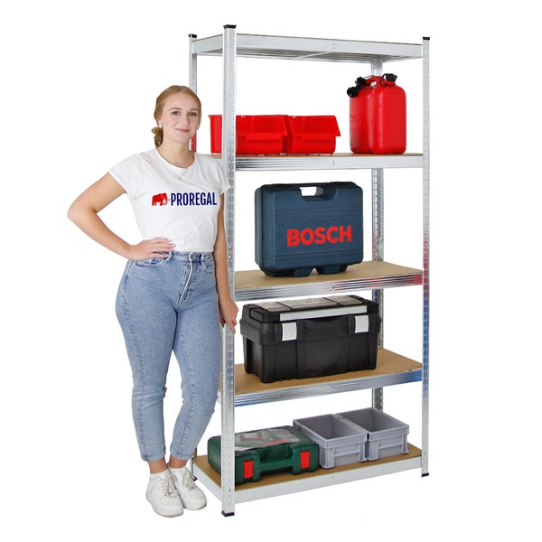 PROREGAL Schwerlastregal Ragnar HxBxT 180 x 90 x 40 cm Fachlast 175 kg Verzinkt