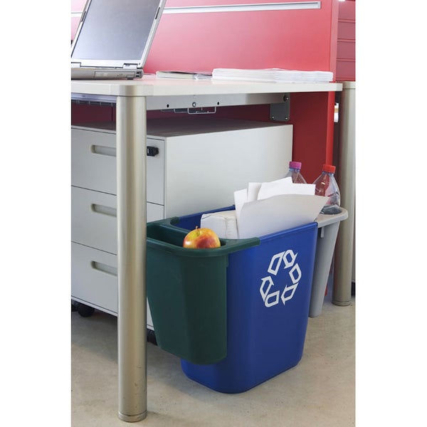 PROREGAL Rubbermaid Rechteckiger Abfallbehälter Aus Polyethylen 26,6 Liter HxBxT 38,1 x 26 x 36,3 cm Blau Mit Recyclingsymbol