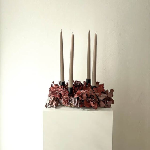 Adventskranz Trockenblumen Eukalyptus rot