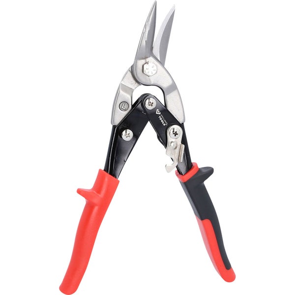 Brilliant Tools Idealschere links-schneidend mit rot-schwarzem Zwei-Komponenten-Griff aus Stahl