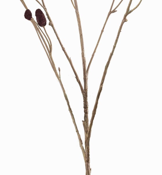 Künstliche Pfingstrose in Pink mit grünem Stiel und Blättern.