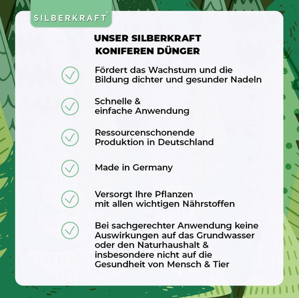 SILBERKRAFT Koniferen Dünger – Für Thuja & Co. – NPK Flüssigdünger – 1 Liter